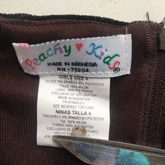 Peachy Kids Girls Dress Size 4 Velvet Top Ruffle Shimmer Bottom Tie-Back Rose - Picture 9 of 15